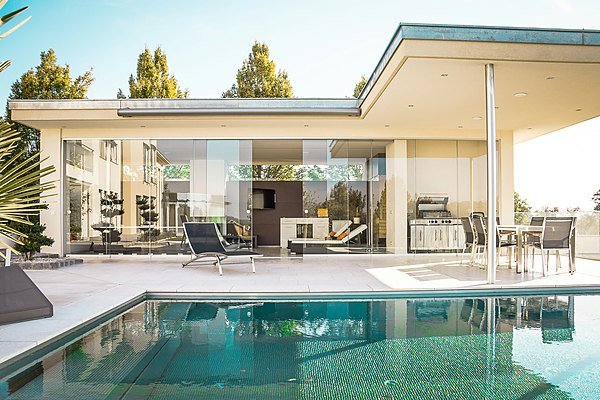 Contemporary villa exterior detail — representational imagery